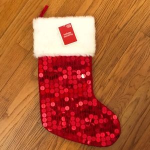 Target Brand Red Sequin Holiday Stocking 18”